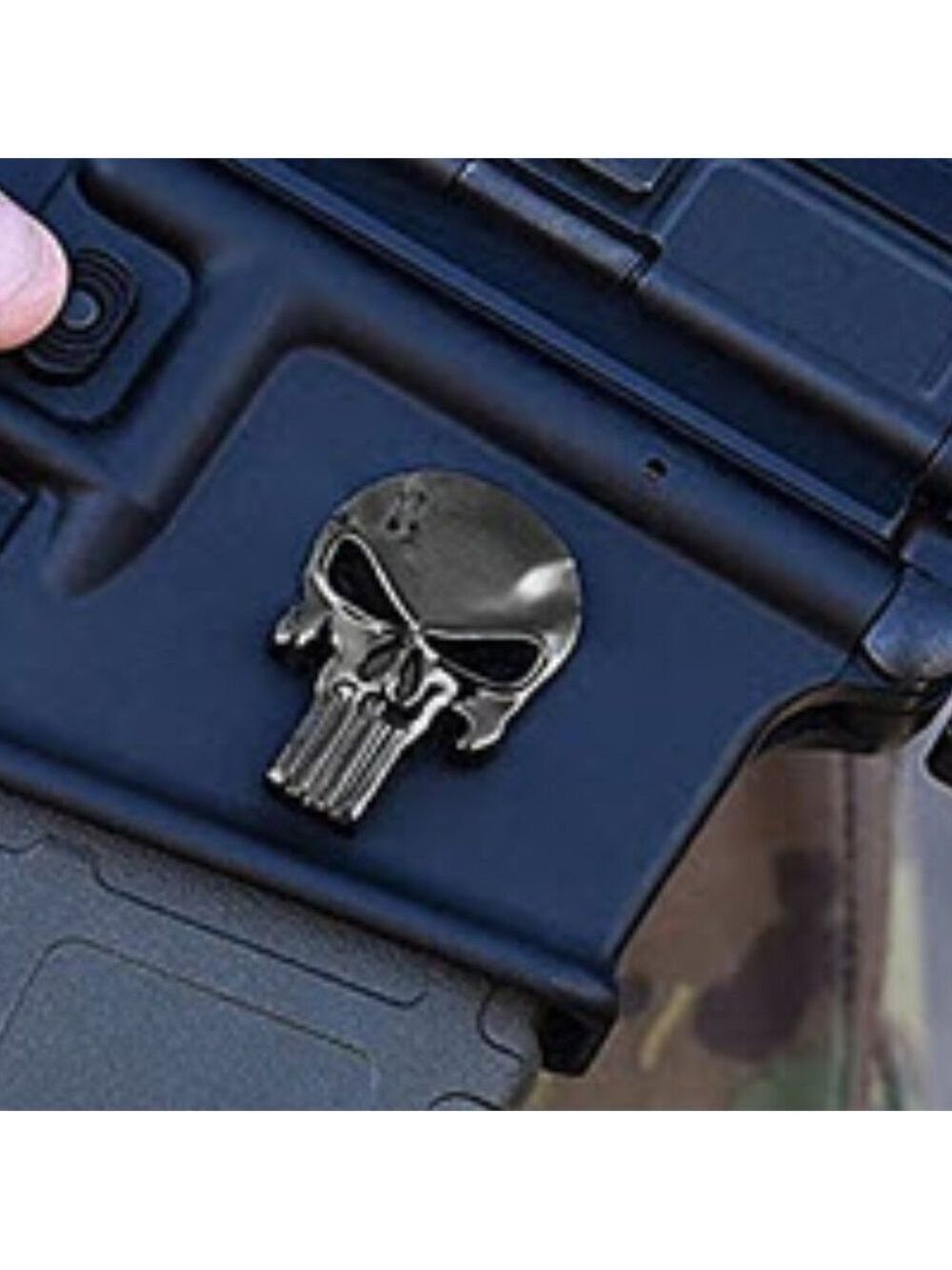 Dark Gunmetal The Punisher metal 3D sticker decal - Picture 4 of 4